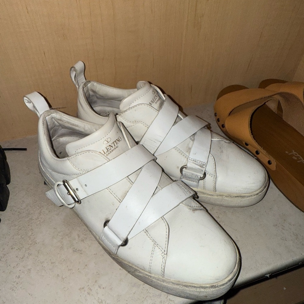 Valentino White Strap Sneakers
